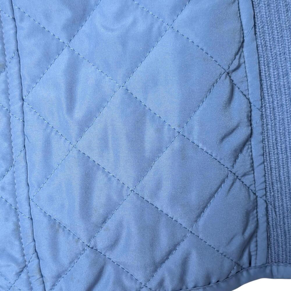 Woman Within Vest Womens Medium 14/16‎ Blue Quilted Zip Front Mock Neck Stretch - Picture 6 of 10